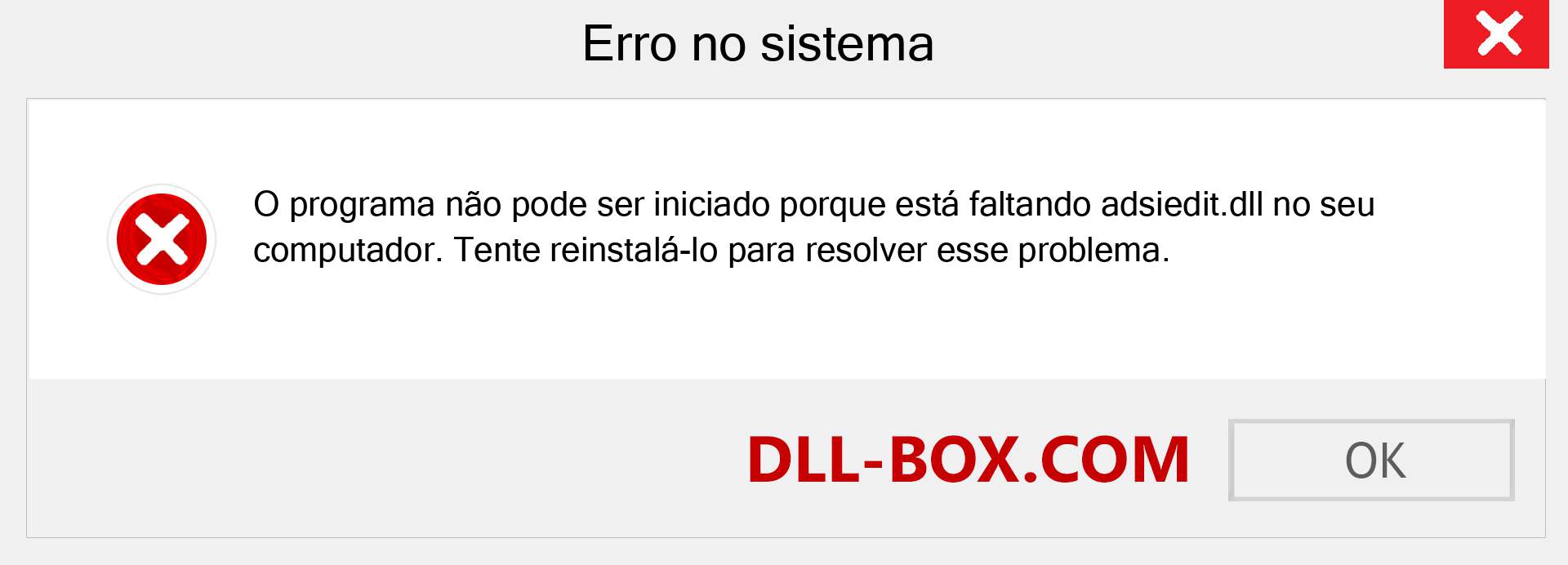 Arquivo adsiedit.dll ausente ?. Download para Windows 7, 8, 10 - Correção de erro ausente adsiedit dll no Windows, fotos, imagens